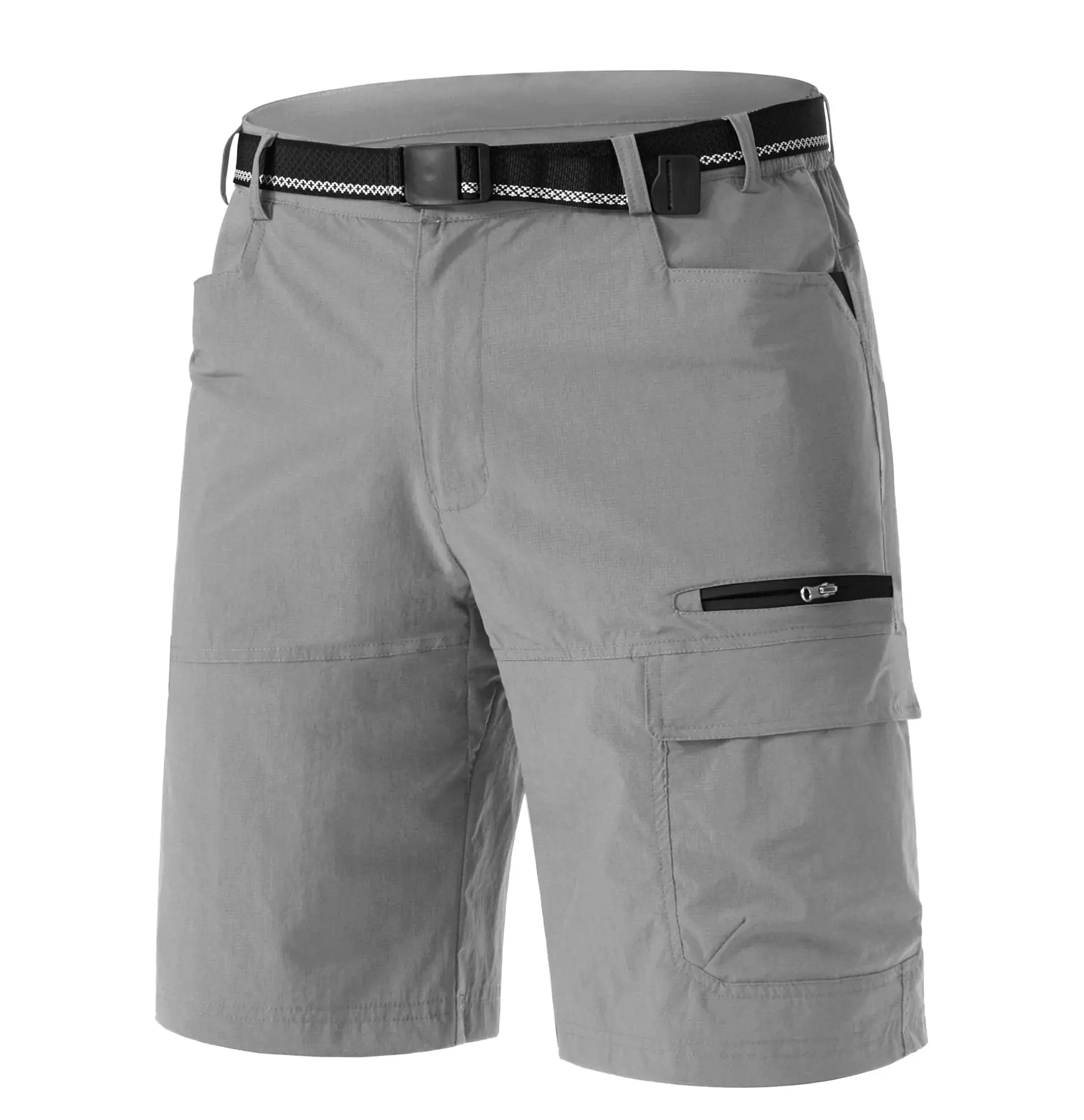Male Quick-Dry Water-Resistant Cargo Shorts - Summer Outdoor Casual Golf Hiking Work Shorts with Multiple Pockets, Nylon Blend Fabric (No Belt), Lightweight Casual Shorts