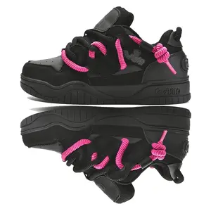 Black & Pink Chunky Sneakers for Teens - Bold Colors, Chunky Soles, Trendy Style, Perfect for School & Casual Wear