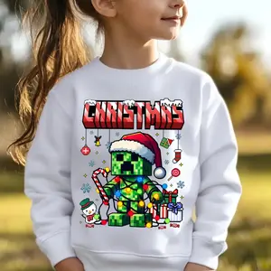 Greenmas Gamer Christmas Youth Shirt/Hoodie/Sweatshirt – Funny Santa Pixel Tee, Holiday Gift for Gamers