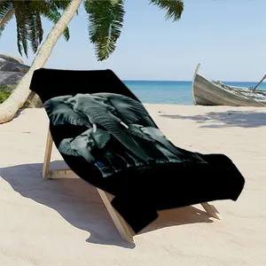 Elephant Mom & Baby Beach Towel, Absorbent Quick-Dry, Large Size 200cm X 150cm, 100% Polyester, Ideal for Bathroom, Bath Wrap, Pool Float