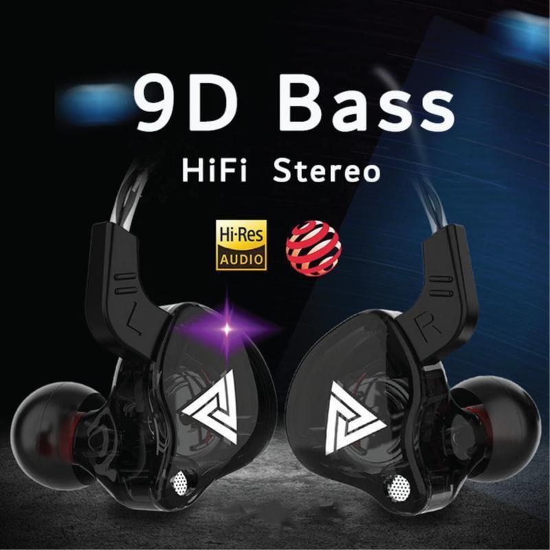 QKZ-AK3/AK6 Wired In-Ear Earphones with Mic – HiFi Subwoofer, Noise Cancelling, 3D Stereo Sound for Gaming, Sports & Gym