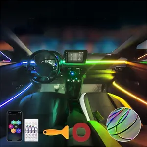 APP/USB Control Car Ambient Lights LED Interior RGB Symphony Atmosphere Light Acrylic Strips Dashboard Decoration Sunroof