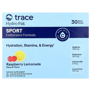 Trace Hydro Pak Sport, Raspberry Lemonade, 30 Stick Packs, 0.28 oz (8 g) Each