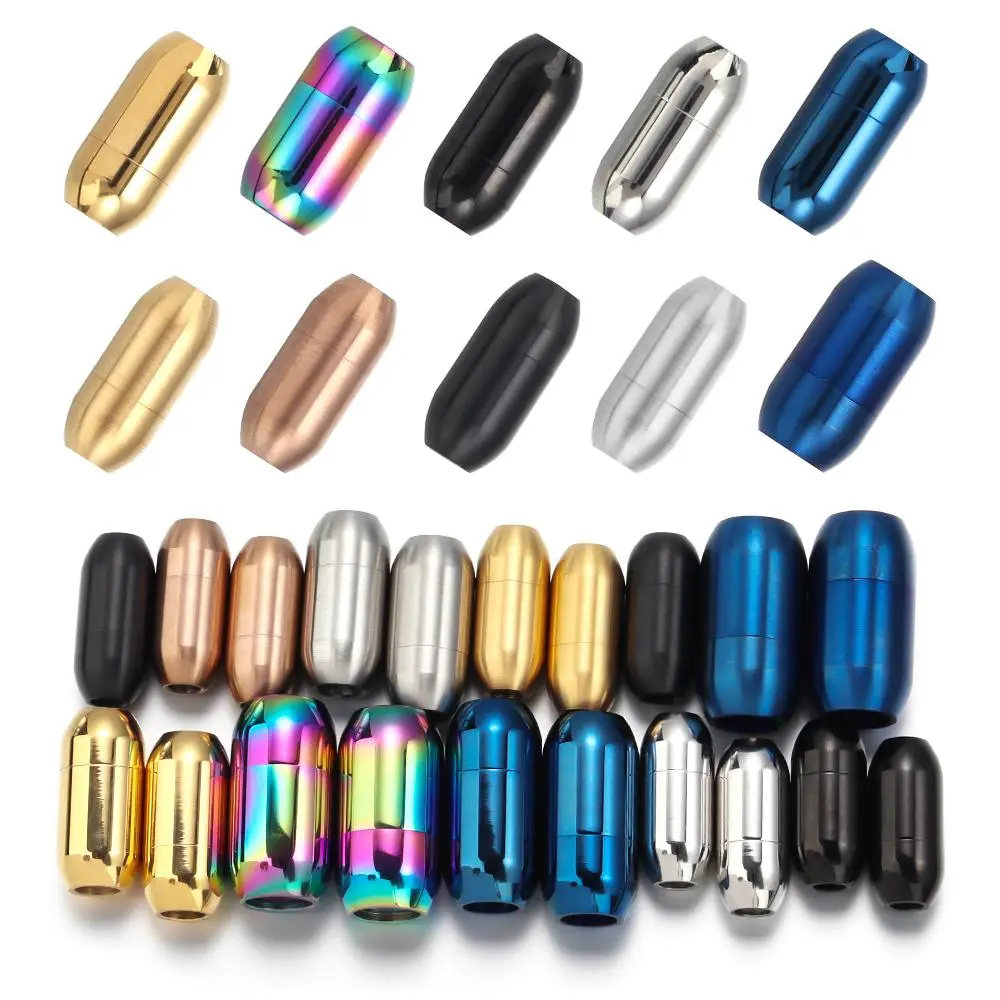 2pcs Colorful Stainless Steel Magnetic Clasps Leather Cord Bracelet Connectors End Clasp Magnet Buckle DIY Jewelry Making