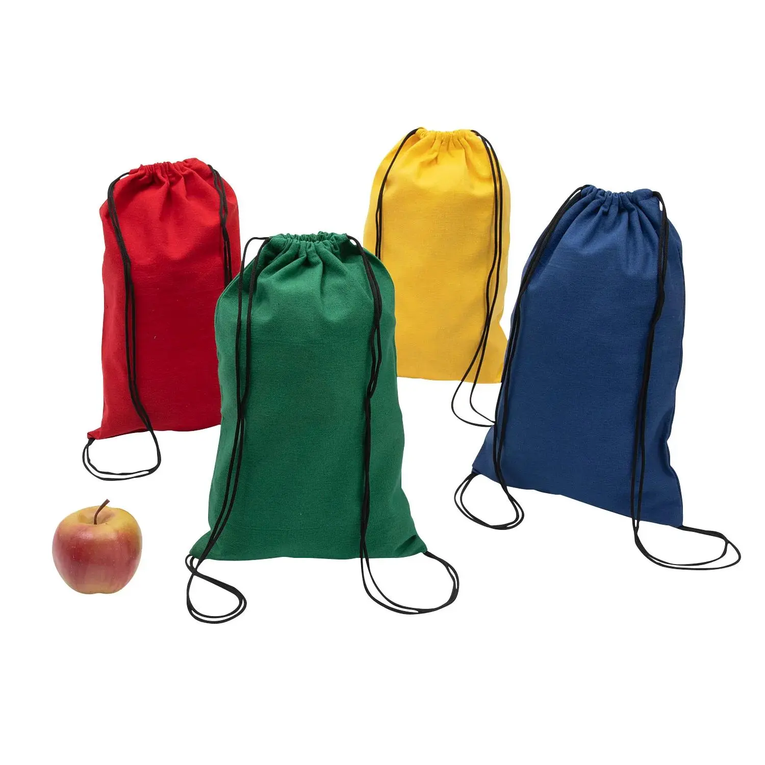 9 1/2" x 14 1/2" DIY Colorful Canvas Drawstring Bags - 12 Pc.