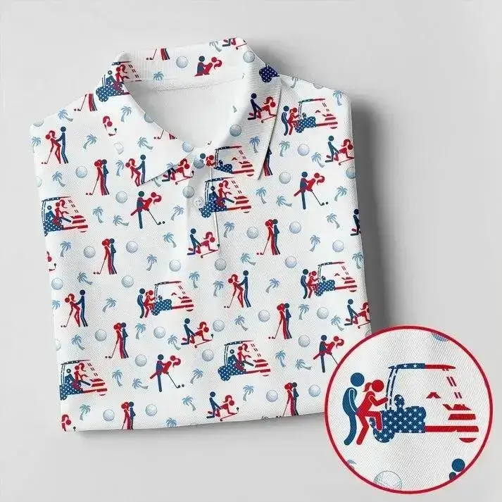 Humorous Golf Polo Shirt for Men Funny Caddie Outfit Golf Apparel Outdoor Sportswear Print Menswear, funny polo, golf polo Mens Polo, gift for him