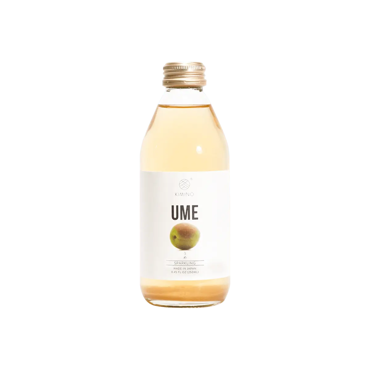KIMINO Japanese Green Plum Sparkling Water 250ml - Zero Fat Low Calorie, No Additives, Refreshing Drink