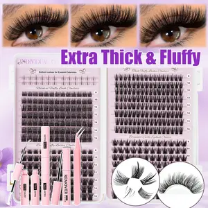 Surprise DIY False Eyelashes Extension, Natural Look with Dense Effect, Non-Toxic D Curl Lashes, Perfect for Home Use, DIY Eyelash Extensions