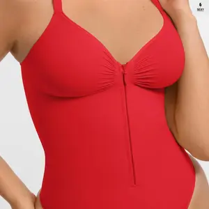 Sexy Seamless Covered Bust Jumpsuit Thong Bodysuit Peach Heart Collar Fit Shapewear Breathable Compression Basic Minimalist Black Nylon Womenswear with Zipper and Spandex Themed Printed Comfort Panties Smooth Style Women's Lace Babydoll Lingerie Set larg