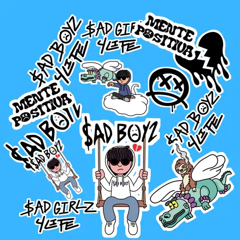 Junior H. Sad Boys 4Life Sticker Pack - 15 Premium Vinyl Die-Cut Waterproof Scratch-Resistant UV-Protected for Cars Trucks Laptops Helmets Phone Cases Skateboards