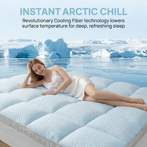 【Memorial Day Deals】Cooling Mattress Topper – Arctic Chill Fiber Technology, Ultra-Breathable 3D Airflow, Machine Washable, for Hot Sleepers, Night Sweats, Home & Guest Use aesthetic decor tiktokshopspringglowup summervibes