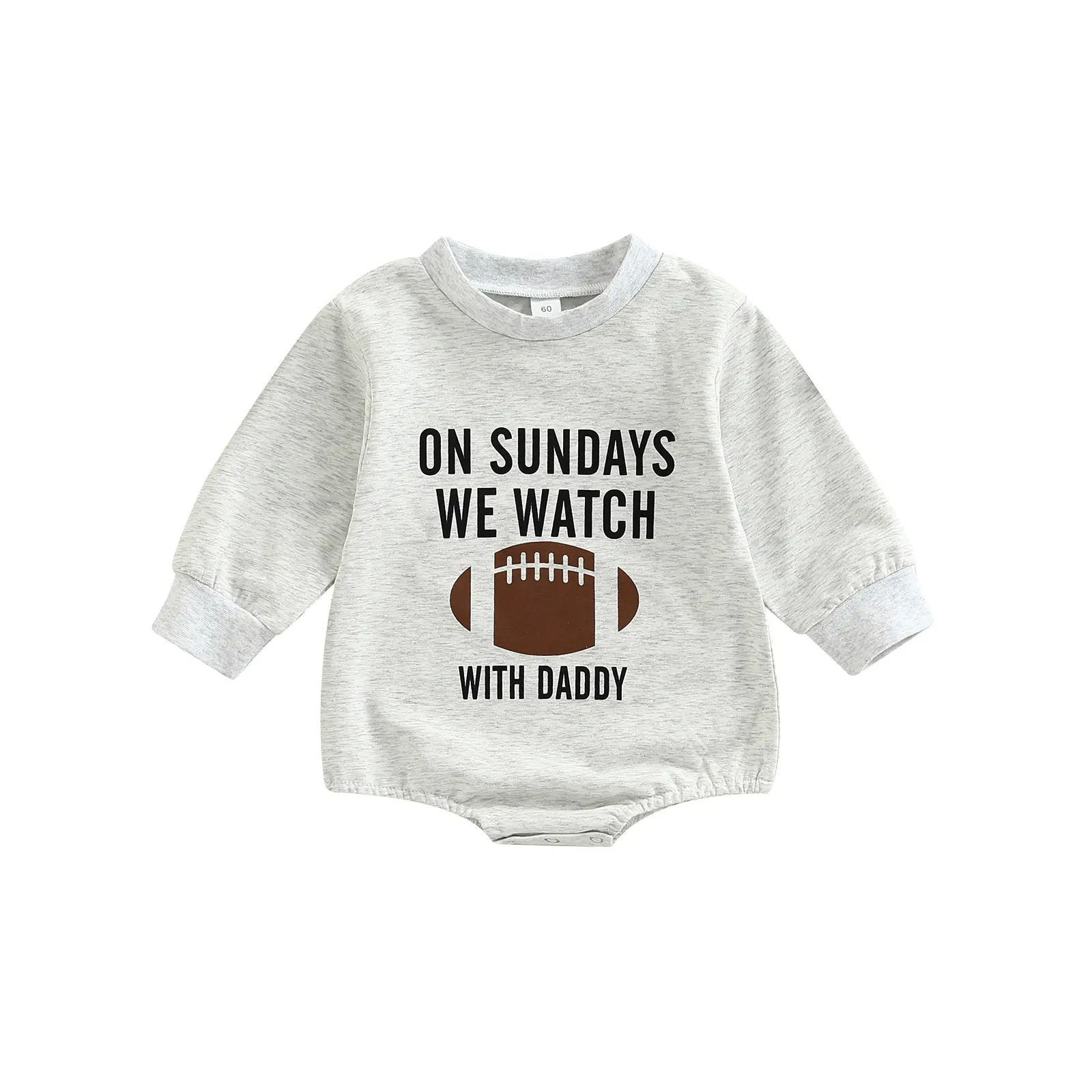 Canrulo Baby Boy Girl Football Sweatshirt Romper On Sundays We Watch Football with Daddy Onesie Bodysuit Fall Football Outfit