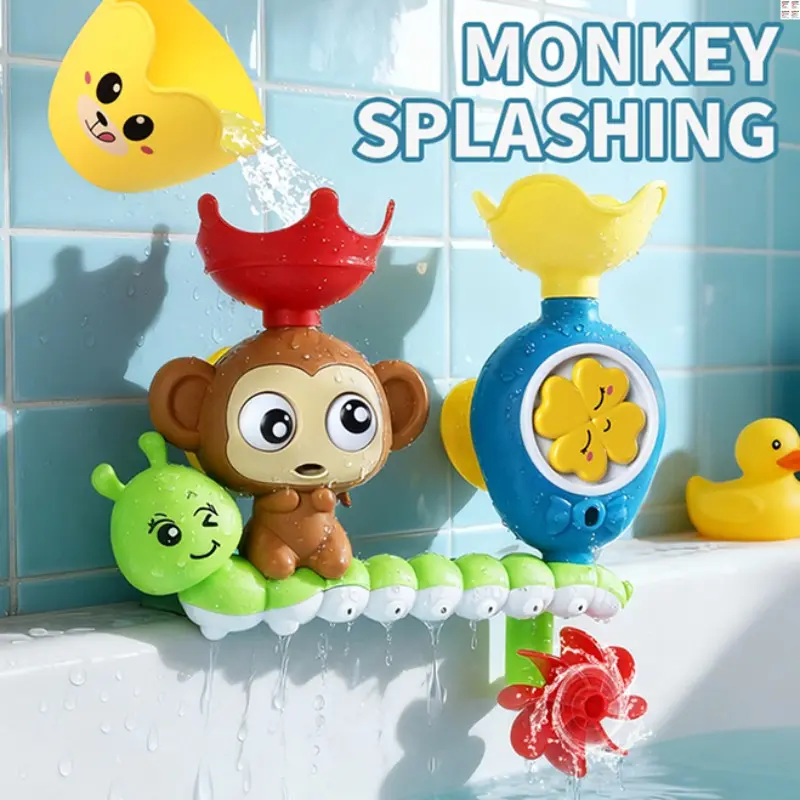 Kids Bath Toy Set with Small Cup, Cute Interactive Water Play Toys for Boys and Girls, Unisex Appeal Bathroom Fun Gift for Ages 3+