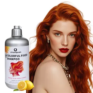 Sunset Orange Color-Fixing Shampoo - Gentle Formula with Henna Extract for Dull Damaged Hair - Long-Lasting & Non-Damaging - 300ml Instant Hair Color Shampoo Dye Conditioner Haircare