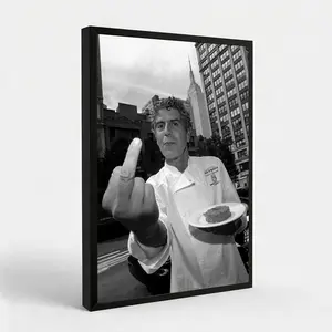 Anthony Bourdain, Photography Prints, Funky Wall Art, Kitchen Prints, Black and White Wall Art, Museum Quality Photography Poster