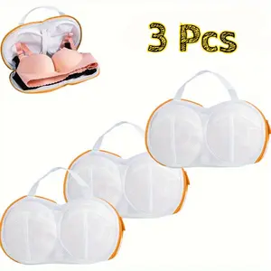 3PCS Bra Wash Bags for Laundry Lingerie Underwear Brassiere Bag Set for Washing Machine with Zipper Women Delicates