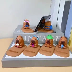 Cute Capybara Cartoon Phone Stand, Creative Desk Holder, Lazy Person Mobile Bracket, Desktop Ornament Gift, 1pc Design, Smartphone Stand