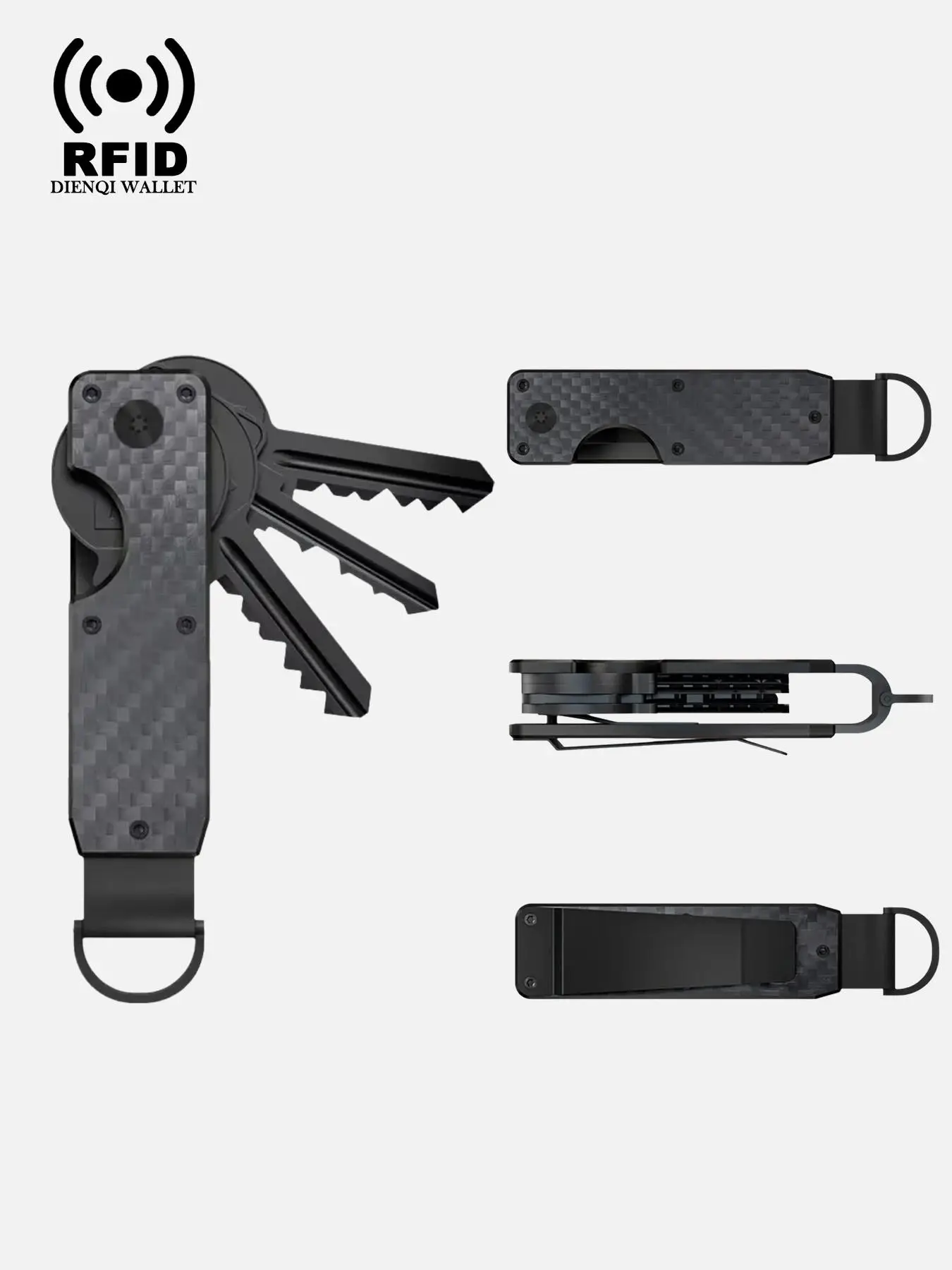 Carbon Fiber Pattern Key Organizer, Boyfriend Gifts, Minimalist Key Case Holder, Keychain Bag, Key Pouch, Bag Accessories for Men