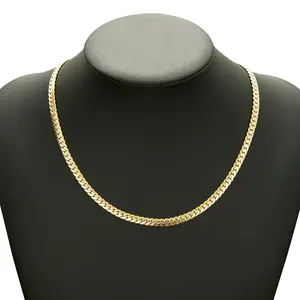 14K Gold Tone Dense Herringbone Chain - Sleek Minimalist Layering Chain, Gender-Neutral Everyday Accessory
