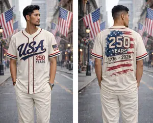 USA 250 Years Baseball Jersey, 1776–2026 Patriotic Jersey, American Freedom Shirt, USA Independence Anniversary Jersey