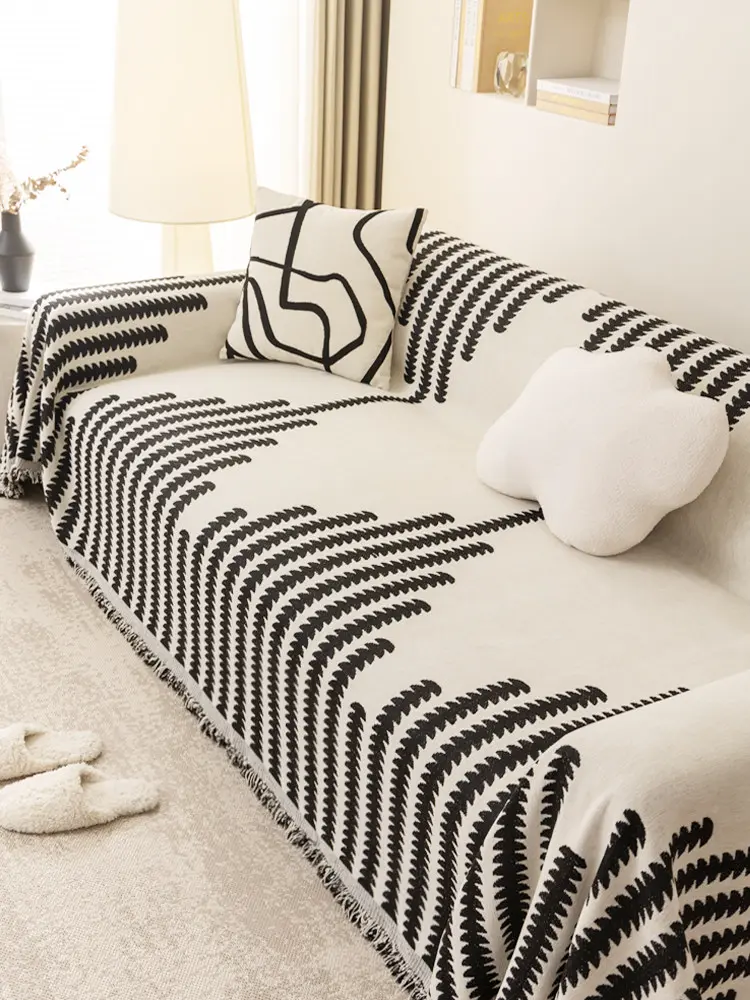 Geometric Pattern Elastic Sofa Slipcover, Non-slip Stretch Jacquard Couch Covers, Washable Dustproof Fabric Set for Home Living Room & Bedroom Textile Accessories, Stretch Couch Covers For Sofa