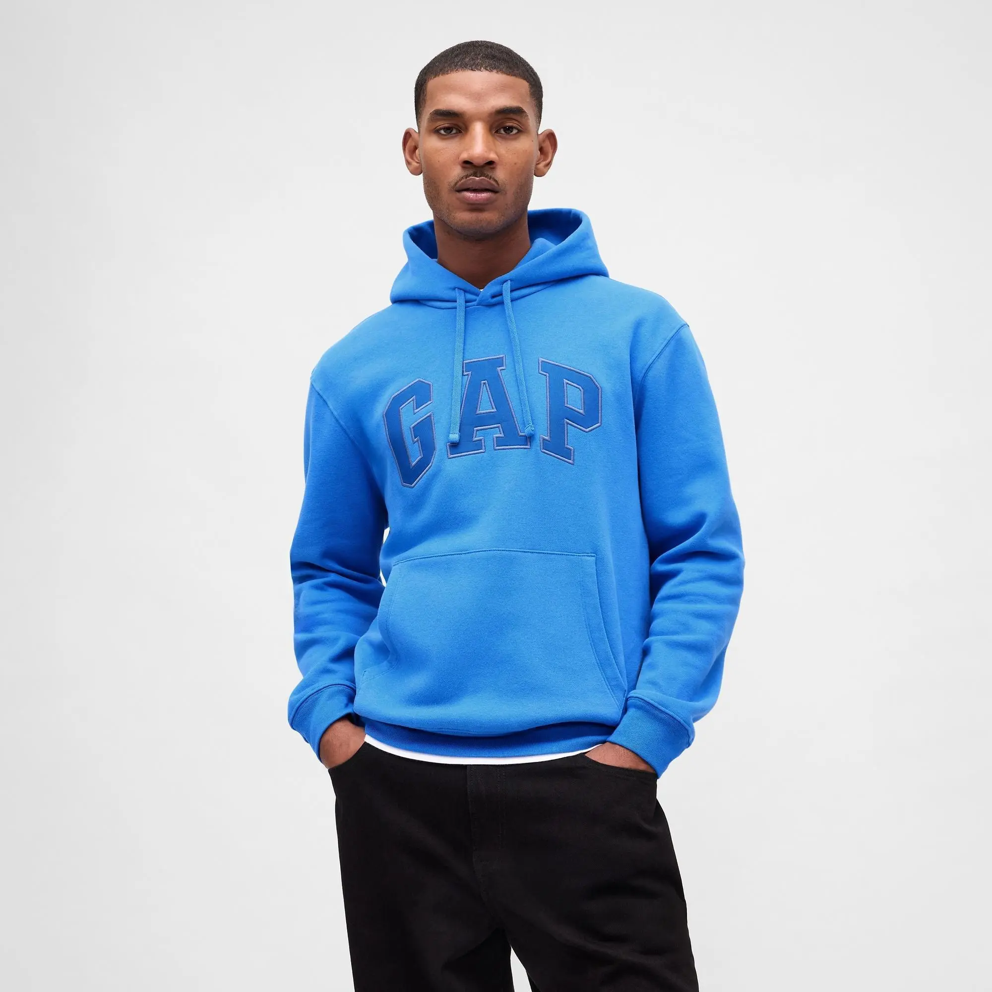 Menswear Cotton Relaxed Fit Fleece Hoodie, Gap Men's Soft Pullover Sweatshirt