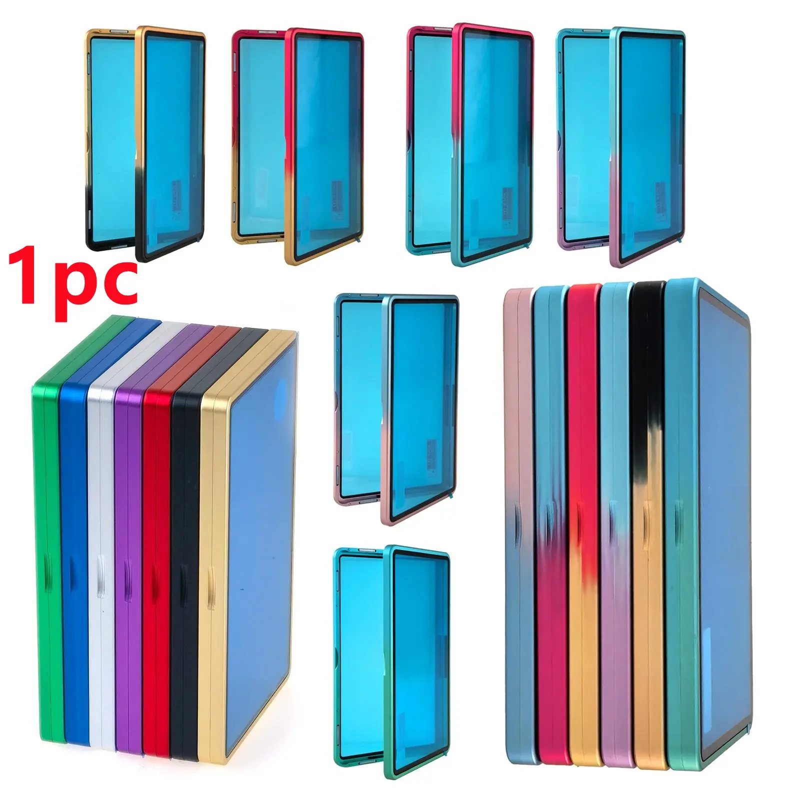 1pc/5pcs For PSA, CGC, BGS Graded Cards Certified Card Protector Holder with Alloy Frame, Stackable Magnetic 35pt Trading Card Slab Case with Clear Glass, UV Protection TCG Storage for Sports Cards Slab, Trading Card Sleeve