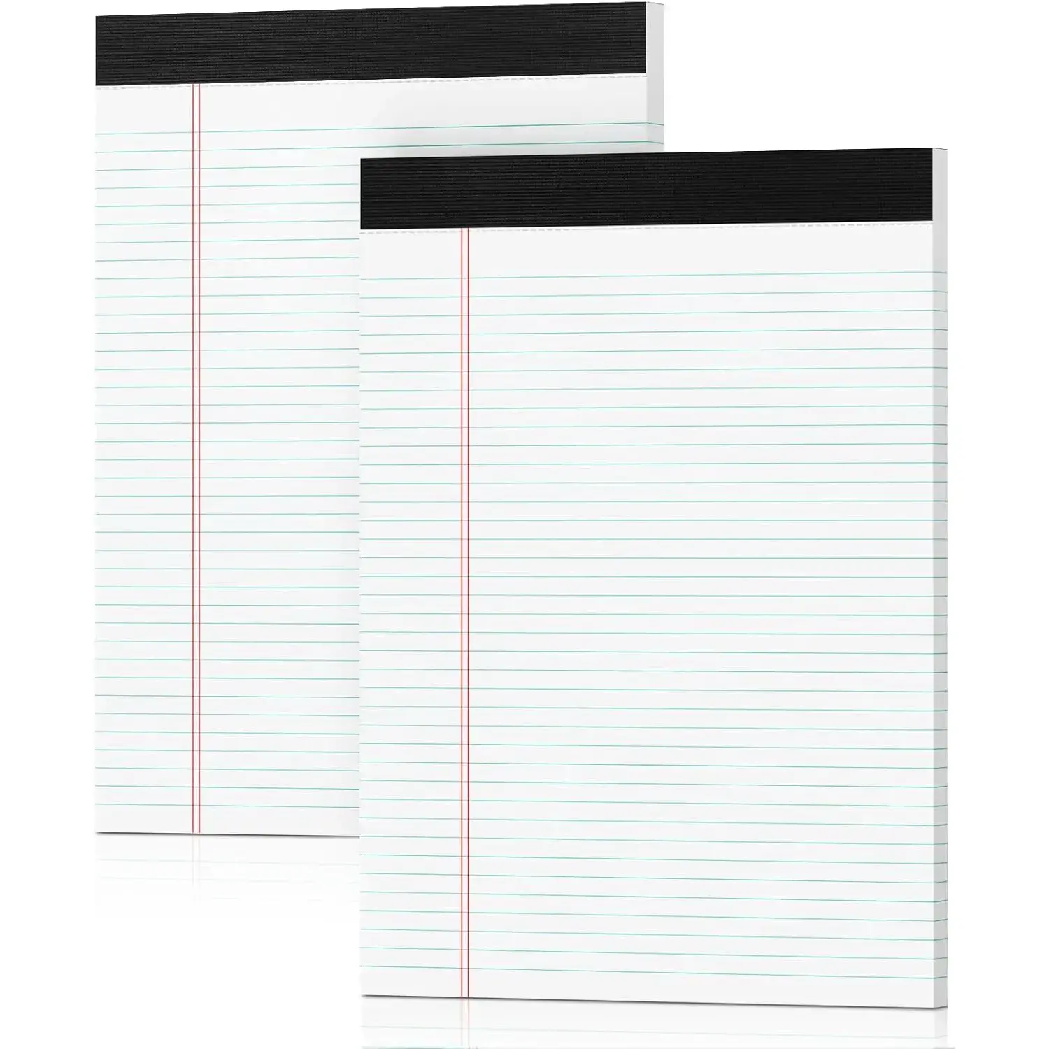 Legal Pads 2 Pack - 8.5x11 Size, White, Perforated College Ruled Sheets, Double-Sided Printing, 30 Sheets Premium Thick Paper, Prevents Ink Leakage, Smooth Writing, Durable Cardboard Backing, Office Stationery for School, Work