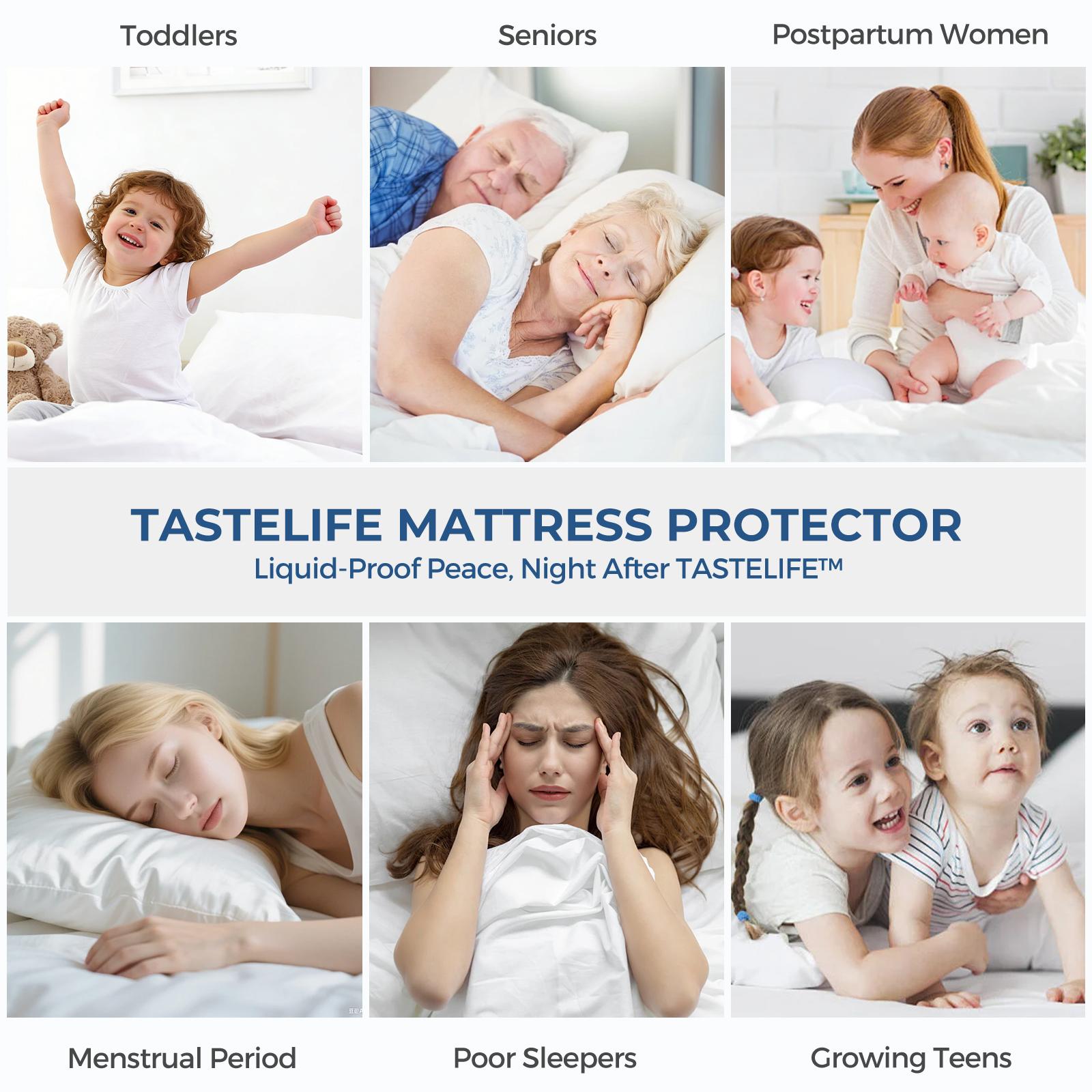 【TASTELIFE】Waterproof Mattress Protector, 3D Air Fabric Cooling King Bed Mattress Protector, Breathable Fitted Mattress Cover with Deep Pocket, Fits 8 to 21 Inch Mattress 【TASTELIFE】Waterproof Mattress Protector, 3D Air Fabric Cooling King Bed Mattress Protector, Breathable Fitted Mattress Cover with Deep Pocket, Fits 8 to 21 Inch Mattress