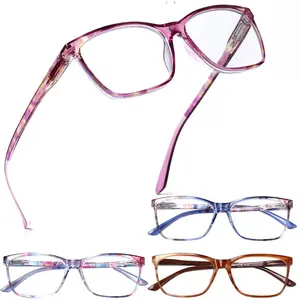 4 Pack Ladies Reading Glasses Blue Light Blocking Spring Hinge Readers Anti Eyestrain Computer Eyeglasses (Multicolor-3, 1.75)