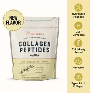 Live Conscious Collagen Peptides Powder - Naturally-Sourced Type I & III Hydrolyzed Bovine Collagen - For Hair, Skin, Nail & Joint Support Supplement