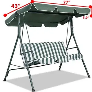 Outdoor Swing Canopy Replacement Cover 77 x 43 Inch Garden Porch Seat Top Shade Cover