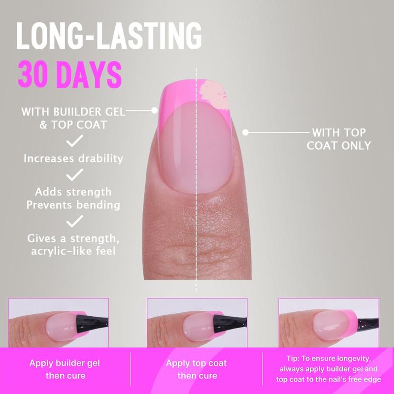 [ Pink Pastel Tip ] PRO-TIPS 150pcs Pink Pastel Short Square French Nail Tip, 15 Sizes Press-On Nails, Gel Acrylic Nail Extensions for Easy DIY, Ellie Young, Nail Art Kits