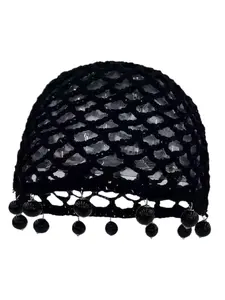 1pc Women's Y2K Cute Casual Style Fashionable Handmade Crochet Hollow Faux Pearl Decor Breathable Knit Hat, Suitable For Outing, Photography, Daily Wear, Bucket Hat