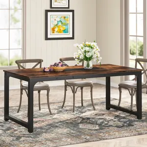 Tribesigns Industrial Dining Table for 6-8 People
