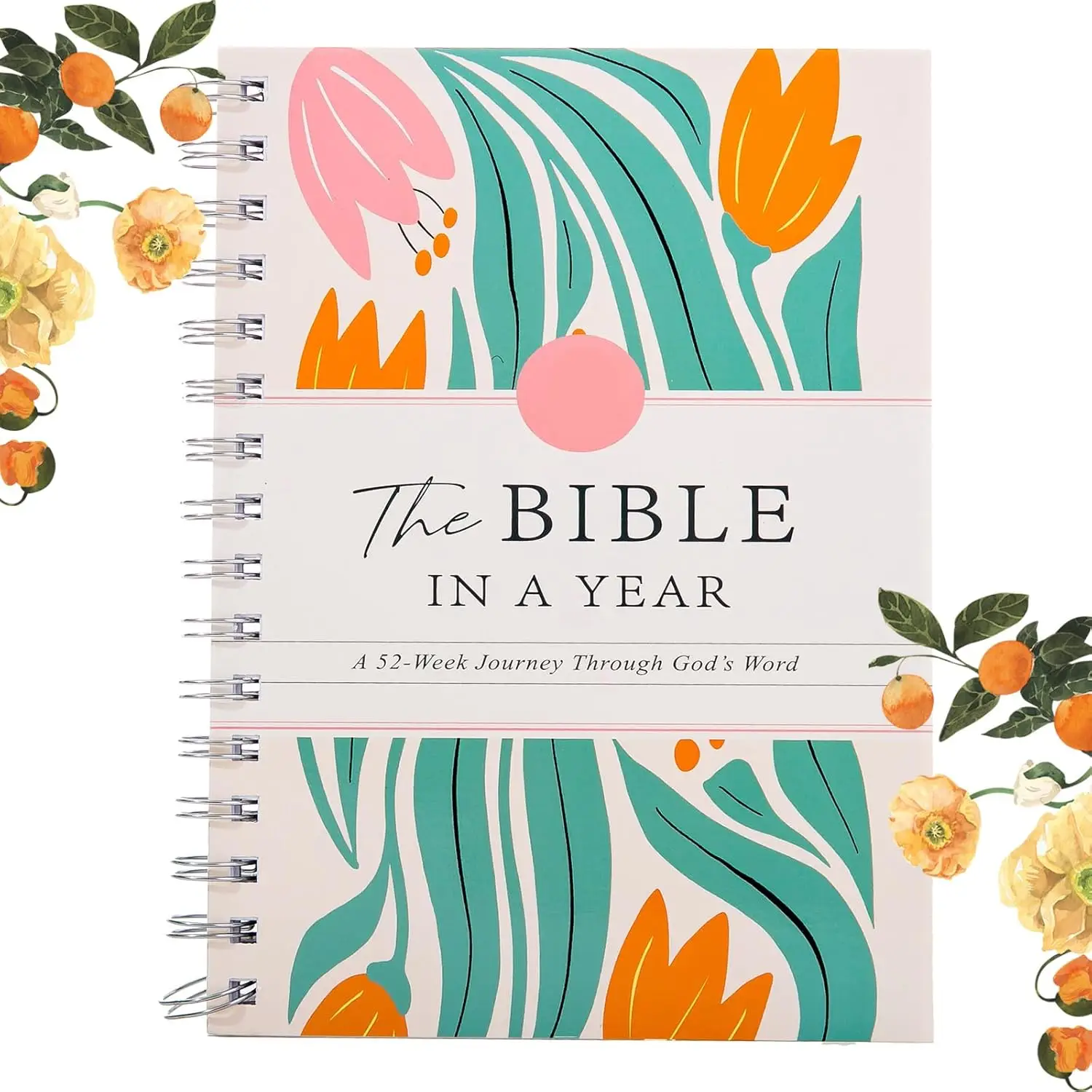 The Bible In A Year: A 52 Week Study, Spiral Bound Study Guide Daily Devotional Plan & Reflection Journal A Yearlong Bible Study for Women
