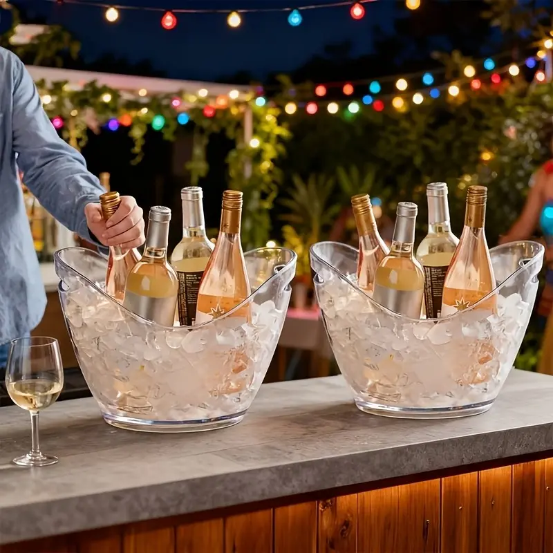 Clear Ice Bucket for Wine Bottles - Enhance Your Beverage Serving Experience - Perfect for Outdoor Parties and Events