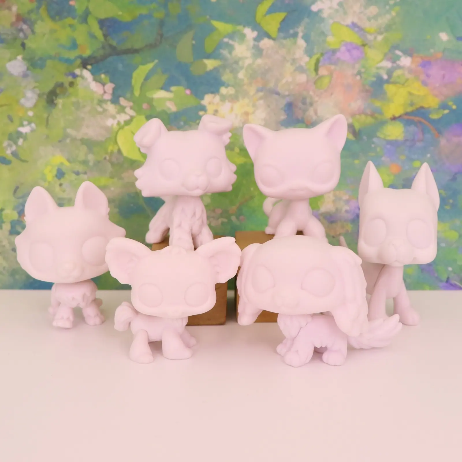 6 pcs white Blank Unpainted Dog & Cat Figurines, Paintable Mini Pet Statues, DIY Custom Painting Plastic Animal Figures, Blank Craft Toys for Kids Art Projects & Handmade Decor Gifts