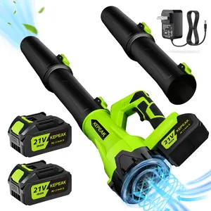 Cordless Turbo Jet Leaf Blower with Violent Turbo Fan & Brushless Pure Copper Motor, 10-Cell 1300mAh Dual Battery Powered, Lightweight Electric Blower with Nylon Collection Bag, Ideal for Car Drying After Wash, Garden Leaf Blowing and Household Cleaning J