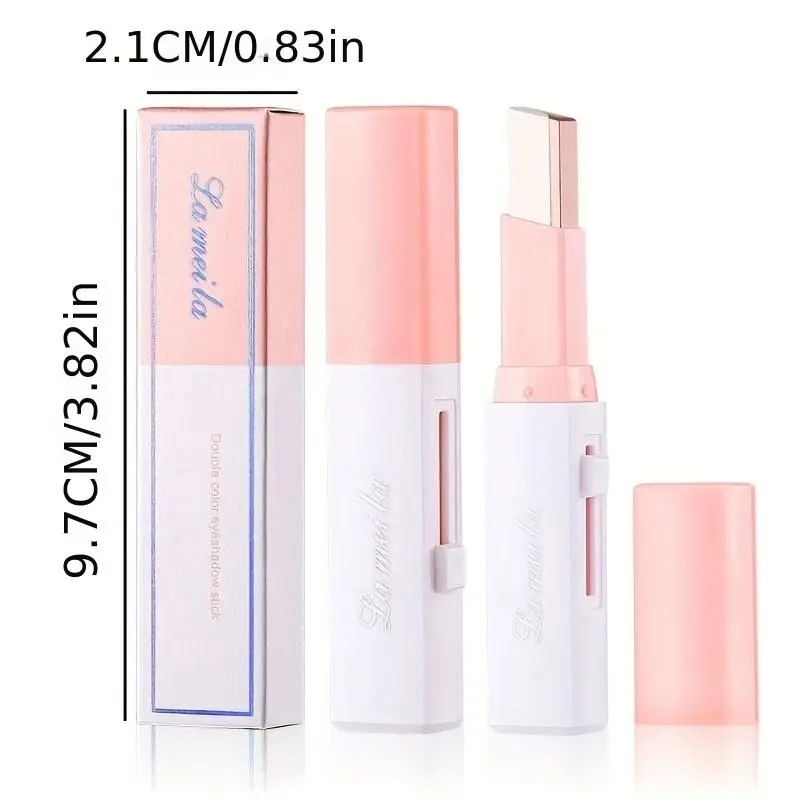 2-Color Gradient Eyeshadow Stick, 3D Natural Finish, Long-Lasting Smudge-Proof Makeup