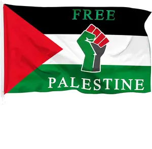 Free Fist 3x5 Ft Palestine Flag Fade Resistant Large with Brightly Colored Brass Grommets for Outdoor Garden Patio Yard Decorations