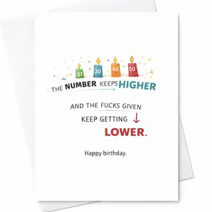 Funny Higher Number Birthday Greeting Card C-35
