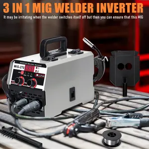 3 in 1 MIG Welder Inverter,62V LED Digital Display MIG Welder, TIG MIG Welding Machine, Gasless MIG Welder, Multi Process Welding Machine