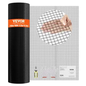 【FathersDayGift】VEVOR Hardware Cloth,  48'' x 100' Galvanized Wire Mesh Roll, 19 Gauge Chicken Wire Fence Roll, Vinyl Coating Metal Wire Mesh for Chicken Coop Barrier, Rabbit Snake Fences, Poultry Enclosures