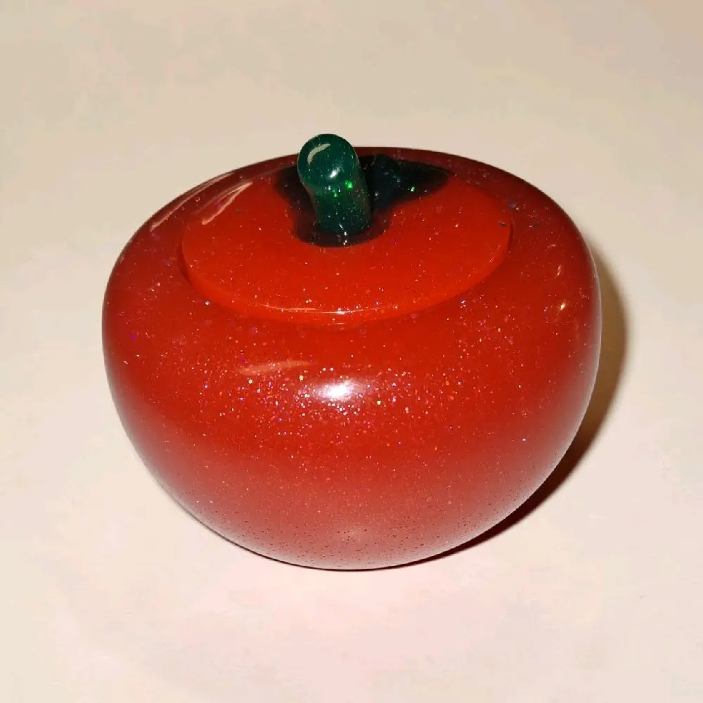 Apple Scented Fruit Candle in Red Resin Apple Jar, Home Decor Accent, Home Decoration Item