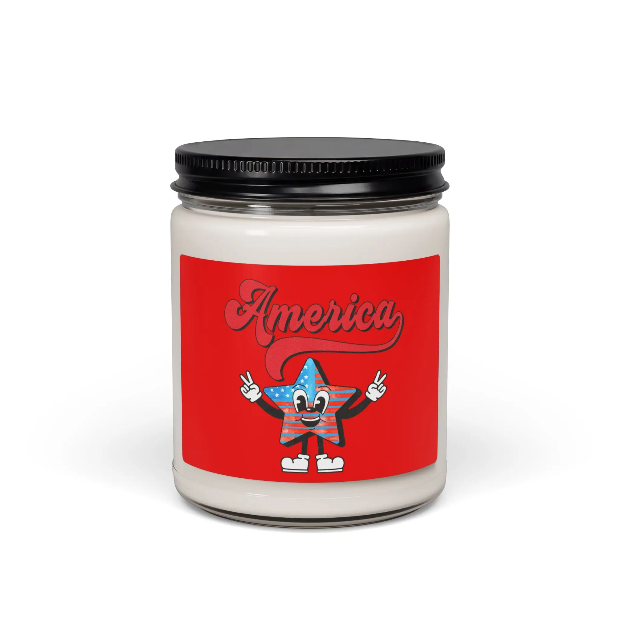 Patriotic Cartoon Star America Candle | Soy Candle, 9oz