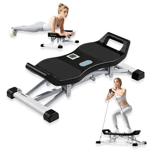 Swing Glider Stepper with Resistance Bands,Full-Body Home Workout,Low-Impact Swing Stepper with LCD Monitor,Office&Home Fitness Tool