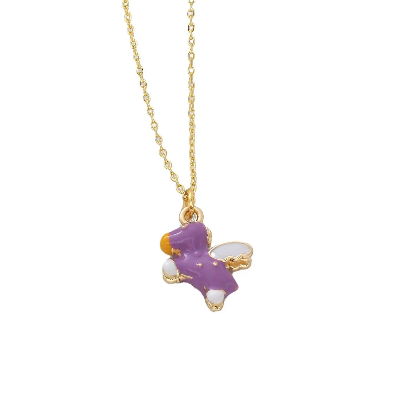 Purple three-dimensional small Pegasus necklace unisex daily clavicle chain holiday gift jewelry