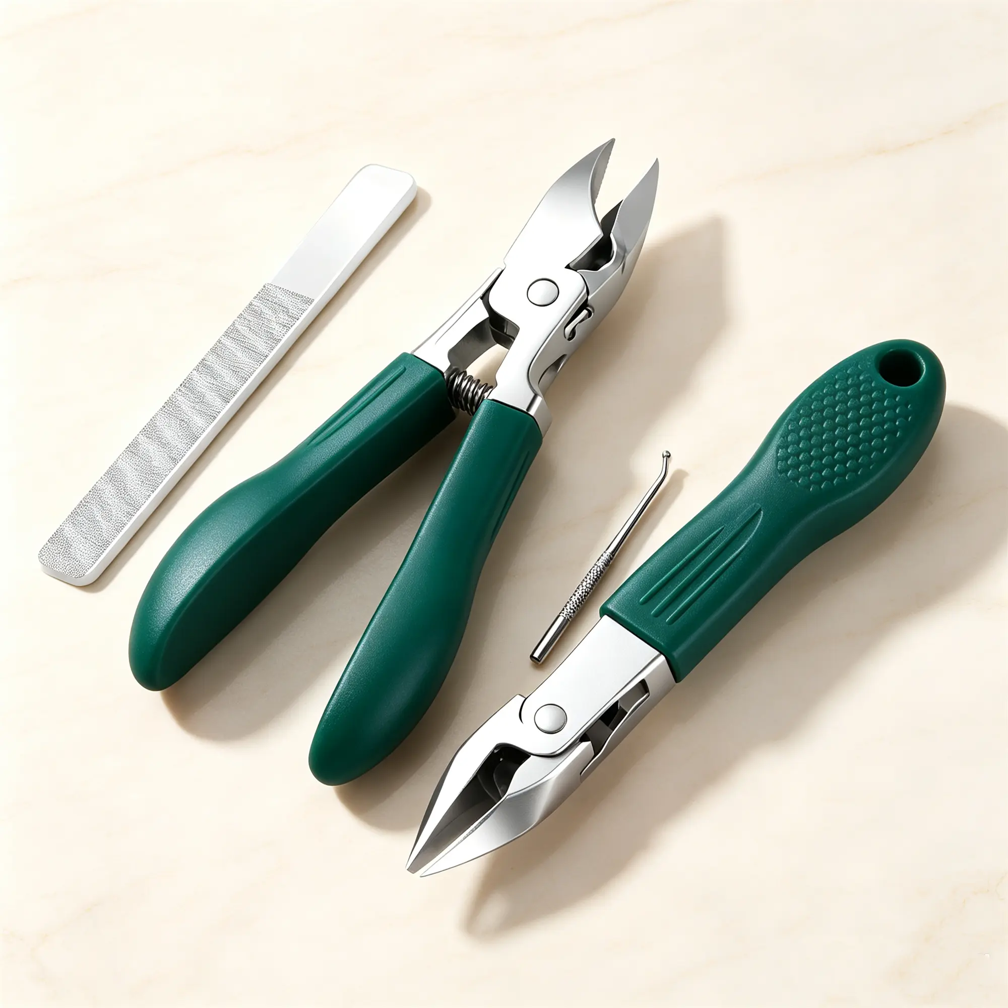 Woosie.Upgraded 3Pcs Eagle Beak Bevel Nail Clippers Set, Stainless Steel Wide Jaw Anti-Splash Nail Cutters, Slanted Edge Design for Thick & Ingrown Toenails, for Men & Women