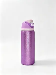 Owala 32oz Glitter Purple Stainless Steel Insulated Travel Mug, Leak-Proof Drinkware Flask, Keeps Drinks Cold 24H, Ideal for Coffee, Water, Flasks Drinkware Portable Tumbler Bottled Bottles Peace